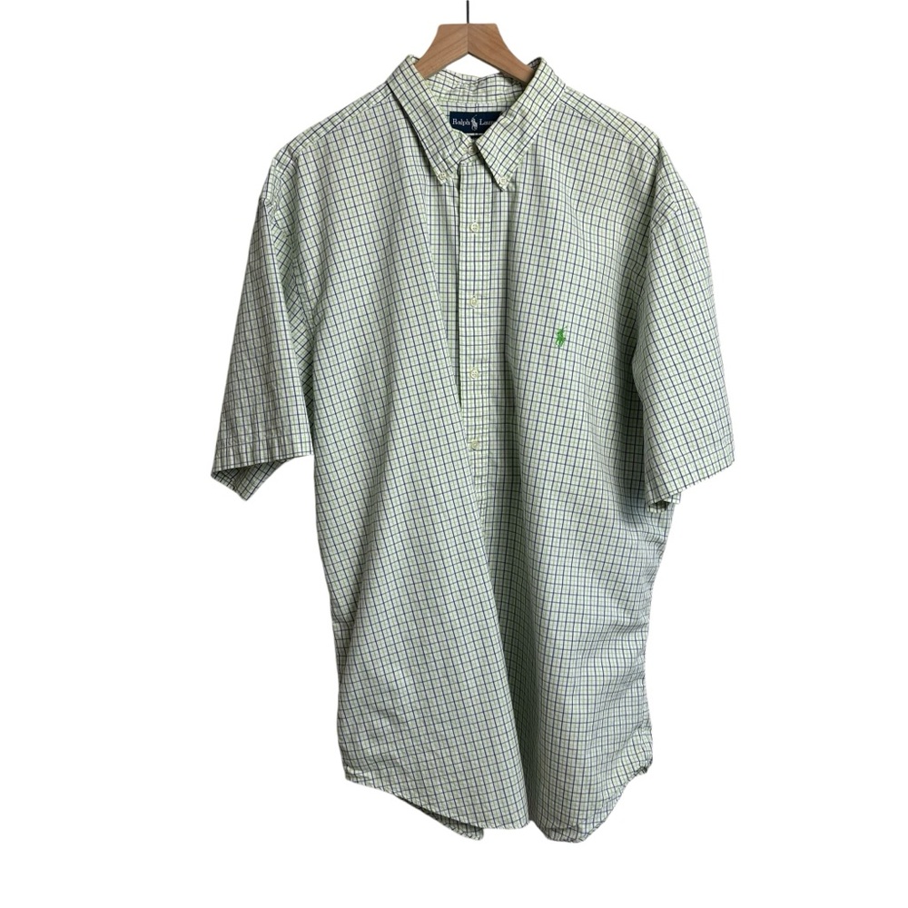 Ralph Lauren Mens Classic Fit Plaid Shirt 2XLT Short Sleeve Casual Button Down‎